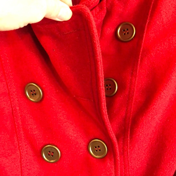 GUC Bongo Red Button Front Coat with Tie pockets S - Picture 7 of 8